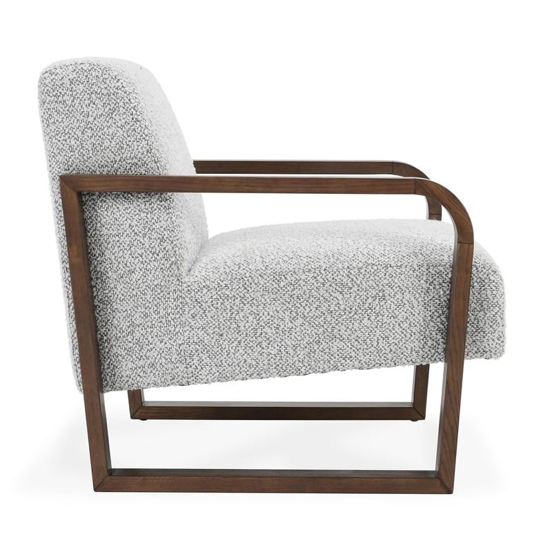 Classic Home Lexington Boucle Fabric Accent Arm Chair in Gray