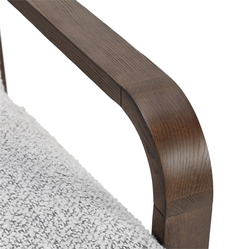 Classic Home Lexington Boucle Fabric Accent Arm Chair in Gray