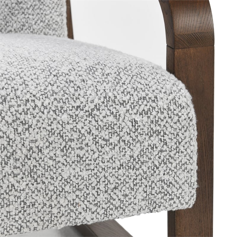 Classic Home Lexington Boucle Fabric Accent Arm Chair in Gray