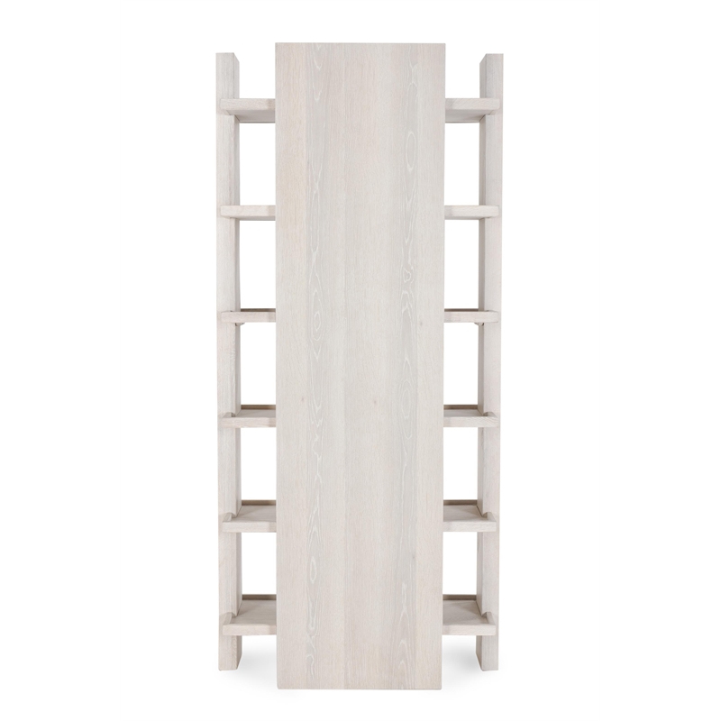 Classic Home Doku 6 Shelf Oak Wood Veneer White Wash Bookshelf