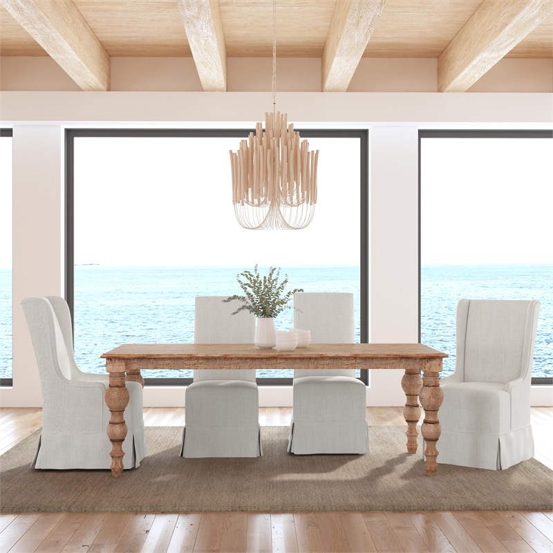 Classic Home Melrose Set of Two Fabric Dining Chairs in Natural