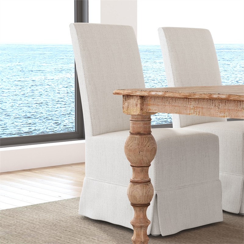 Classic Home Melrose Set of Two Fabric Dining Chairs in Natural