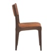 Classic Home Wayne Top Grain Leather Autumn Brown Wood Dining Chair