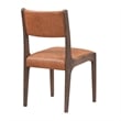 Classic Home Wayne Top Grain Leather Autumn Brown Wood Dining Chair