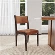 Classic Home Wayne Top Grain Leather Autumn Brown Wood Dining Chair
