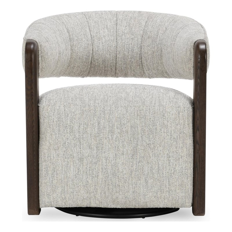 Classic Home James  Light Gray Boucle Fabric Upholstered Swivel Accent Chair