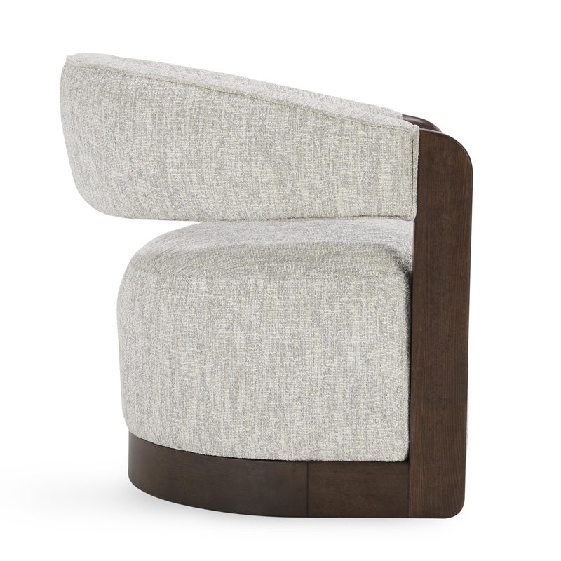 Classic Home James  Light Gray Boucle Fabric Upholstered Swivel Accent Chair