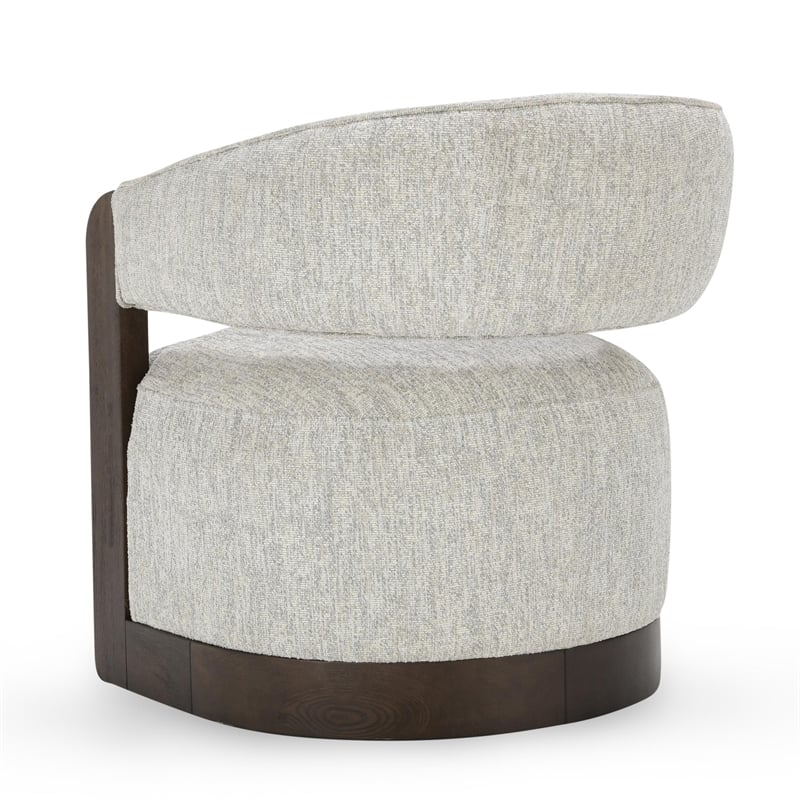 Classic Home James  Light Gray Boucle Fabric Upholstered Swivel Accent Chair
