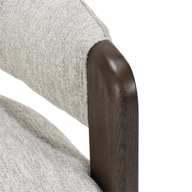 Classic Home James  Light Gray Boucle Fabric Upholstered Swivel Accent Chair