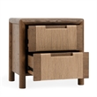 Classic Home Corda Oak Wood Nightstand in Two-Tone Brown