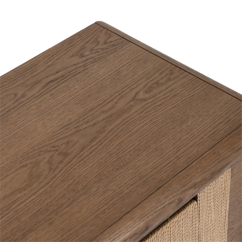 Classic Home Corda Oak Wood Nightstand in Two-Tone Brown