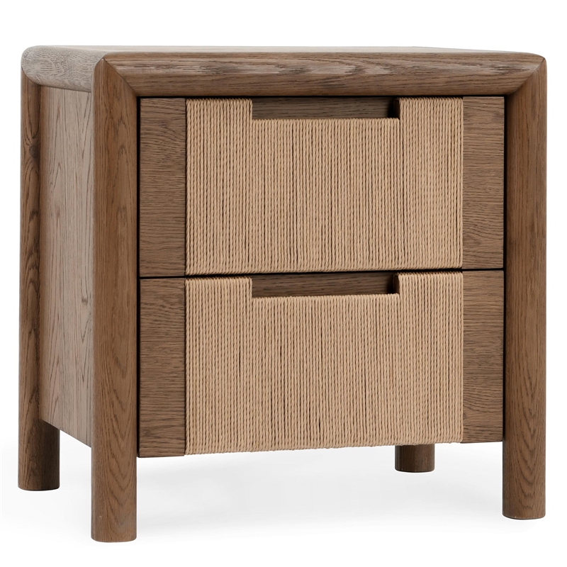 Classic Home Corda Oak Wood Nightstand in Two-Tone Brown