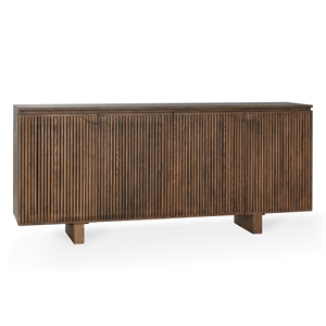 Classic Home Roya 82&quot  Oak Wood 3-Door Sideboard Buffet in Toasted Brown