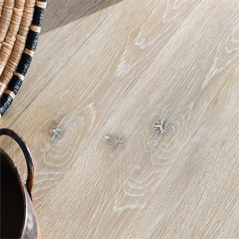 Classic Home Tiber Oak Solid Wood Console Table in White Washed