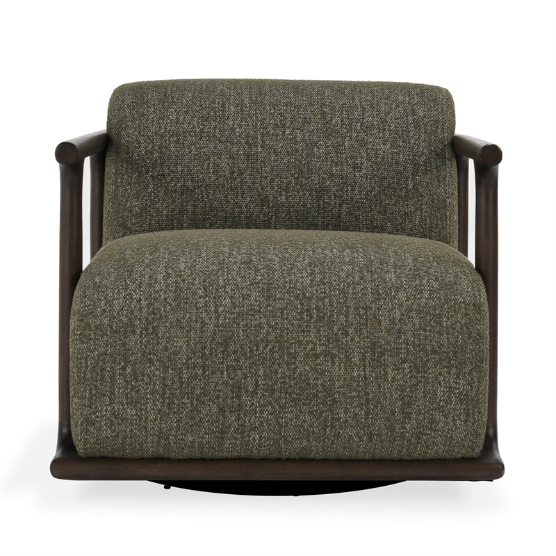 Classic Home Lucia Green Boucle Fabric Upholstered Swivel Accent Chair