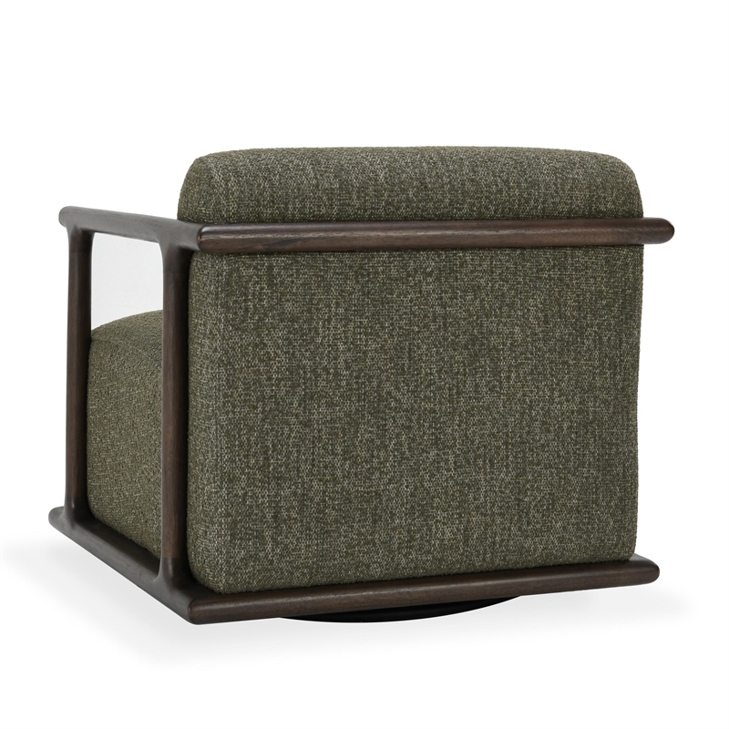 Classic Home Lucia Green Boucle Fabric Upholstered Swivel Accent Chair