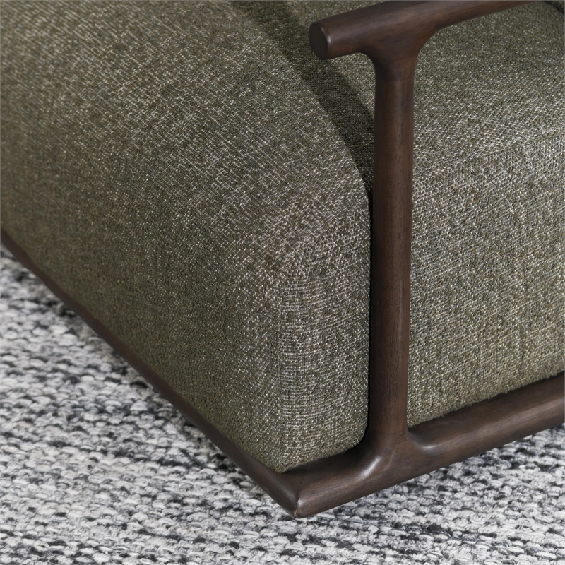 Classic Home Lucia Green Boucle Fabric Upholstered Swivel Accent Chair