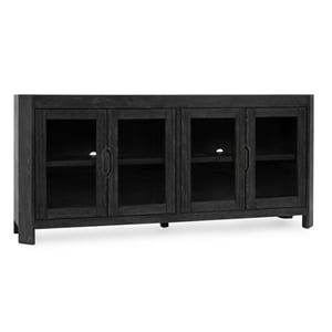 Classic Home Macarthur 84&quot Reclaimed Oak Wood 4-Door Sideboard Buffet in Black