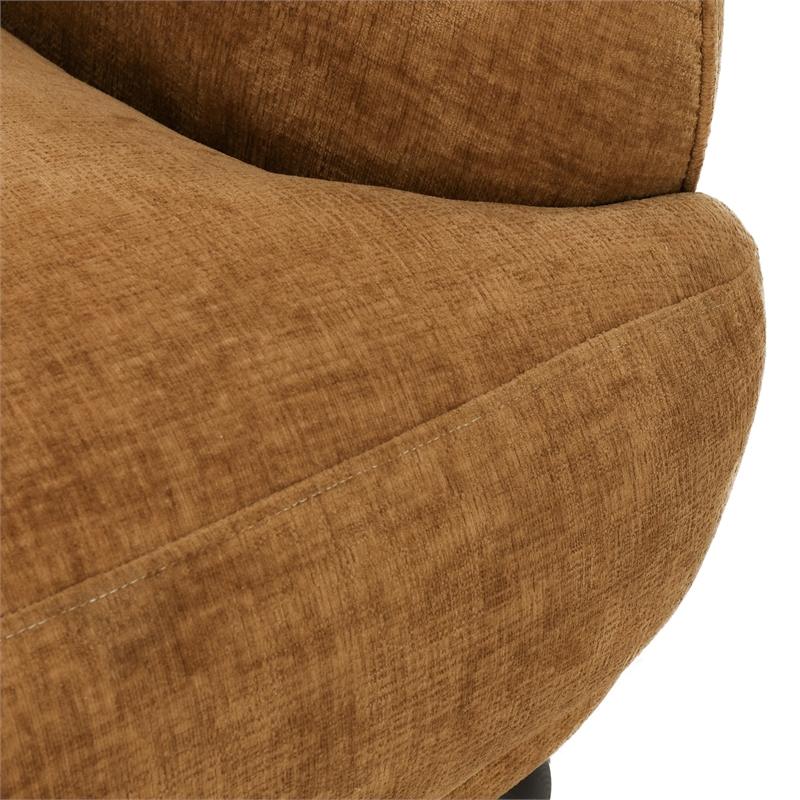 Classic Home Penelope Upholstered Chenille Fabric Accent Chair in Amber