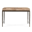 Classic Home Achen Leather Hide Ottoman Bench in Blond