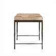 Classic Home Achen Leather Hide Ottoman Bench in Blond