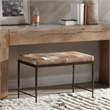 Classic Home Achen Leather Hide Ottoman Bench in Blond