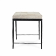 Classic Home Achen Leather Hide Ottoman Bench in Beach Ivory