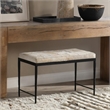 Classic Home Achen Leather Hide Ottoman Bench in Beach Ivory