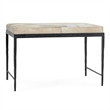 Classic Home Achen Leather Hide Ottoman Bench in Beach Ivory