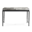 Classic Home Achen Leather Hide Ottoman Bench in Gray