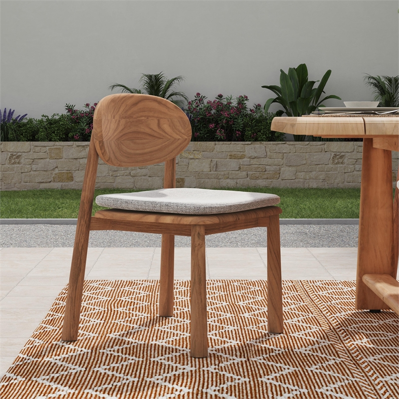 Classic Home Aston Natural Teak Wood Outdoor Dining Chair