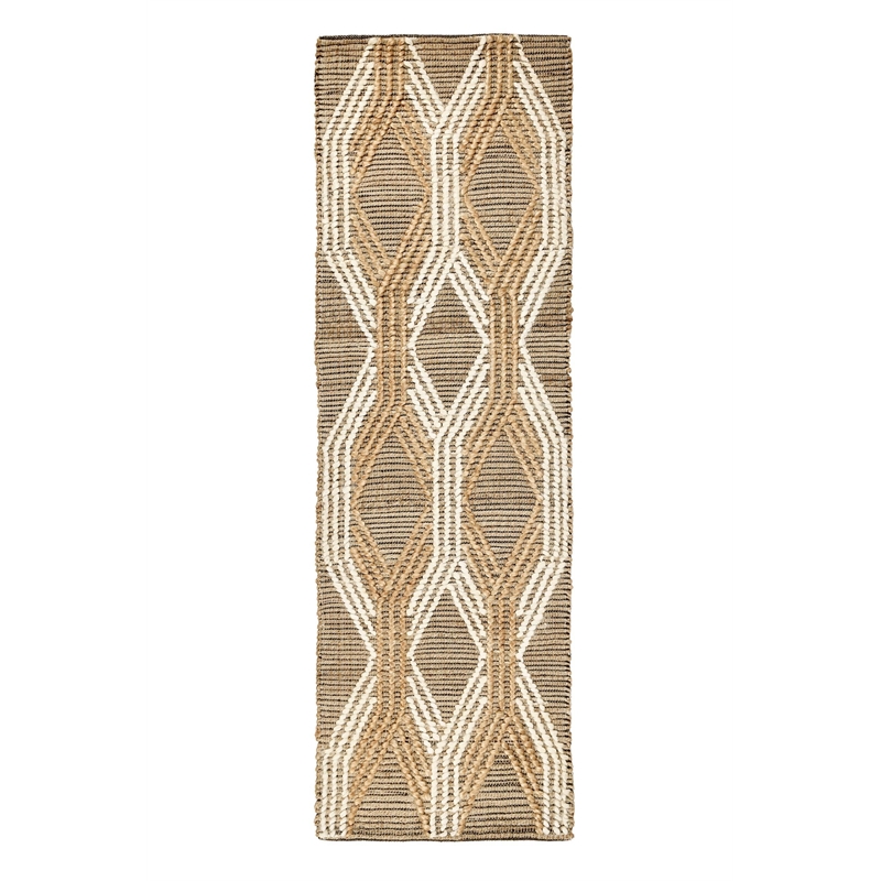 Manitou 2.6'x8' Natural Jute Blend Ivory Hand Woven Accent Rug