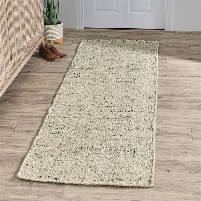 Oscoda 2.6'x8' Sustainable Handwoven Jute Blend Natural Accent Rug