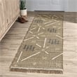 Belfast 2.6'x8' Wool Blend Geometric Pattern Handwoven Khaki Area Rug Runner