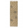 Belfast 2.6'x8' Wool Blend Geometric Pattern Handwoven Khaki Area Rug Runner