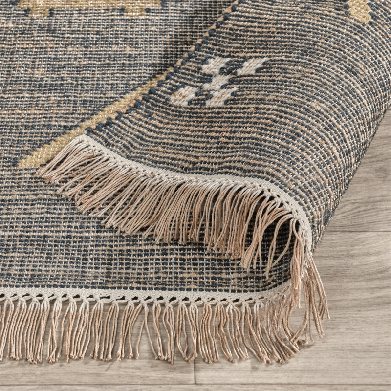 Belfast 2.6'x8' Wool Blend Handwoven Caviar Black Area Rug Runner