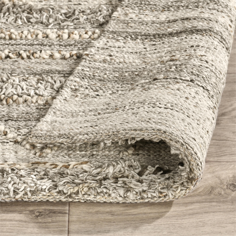 Fallon 2.6'x8' Indoor Outdoor Sustainable Fabric Handwoven Gray Accent Rug