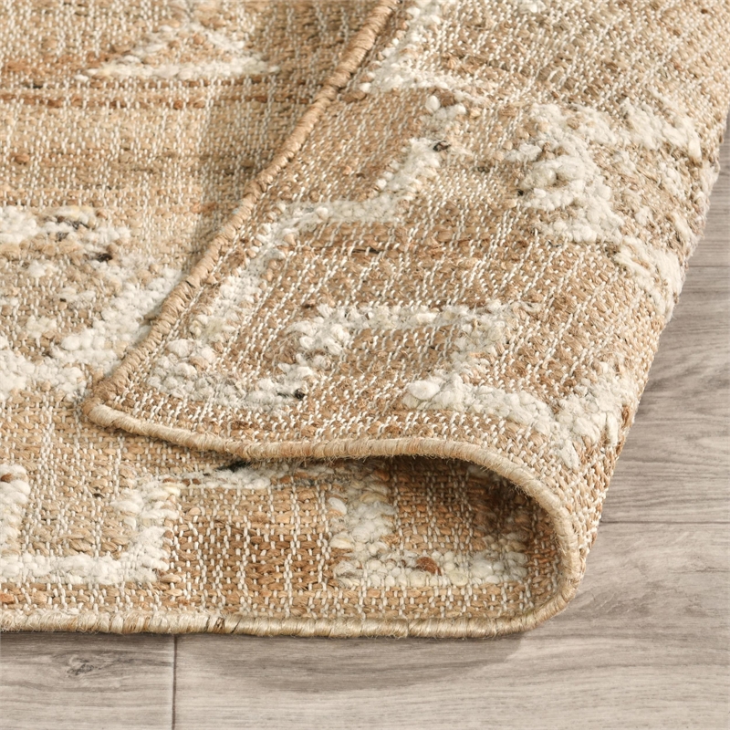 Reposa 2.6'x8' Jute Blend Handwoven Sustainable Natural Ivory Accent Rug