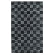 Berlin 5'x8' Indoor Soft Fabric Handwoven Checkered Ink Blue Accent Area Rug