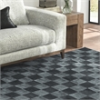 Berlin 8'x10' Indoor Soft Fabric Handwoven Checkered Ink Blue Accent Area Rug
