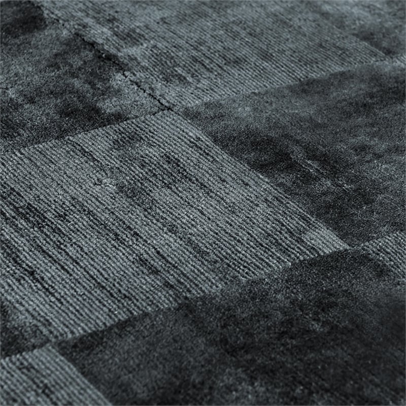 Berlin 8'x10' Indoor Soft Fabric Handwoven Checkered Ink Blue Accent Area Rug
