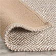 Herringbone 6'x9' Hand Spun Wool Blend Chenille Ivory Area Accent Rug