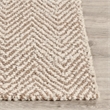 Herringbone 6'x9' Hand Spun Wool Blend Chenille Ivory Area Accent Rug