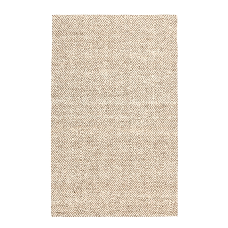 Herringbone 6'x9' Hand Spun Wool Blend Chenille Ivory Area Accent Rug