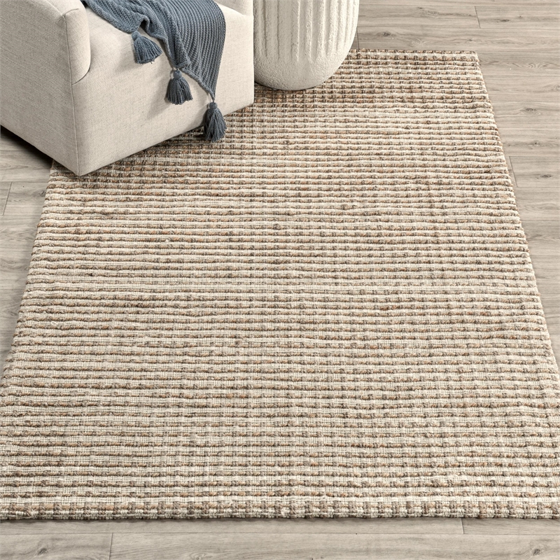 Huntington 5'x8' Handwoven Jute Sustainable Brown Ivory Accent Area Rug