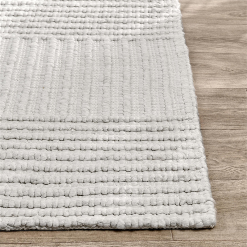 Clayton 9'x12' Recycled Fabric Handwoven Sustainable Ivory Accent Area Rug