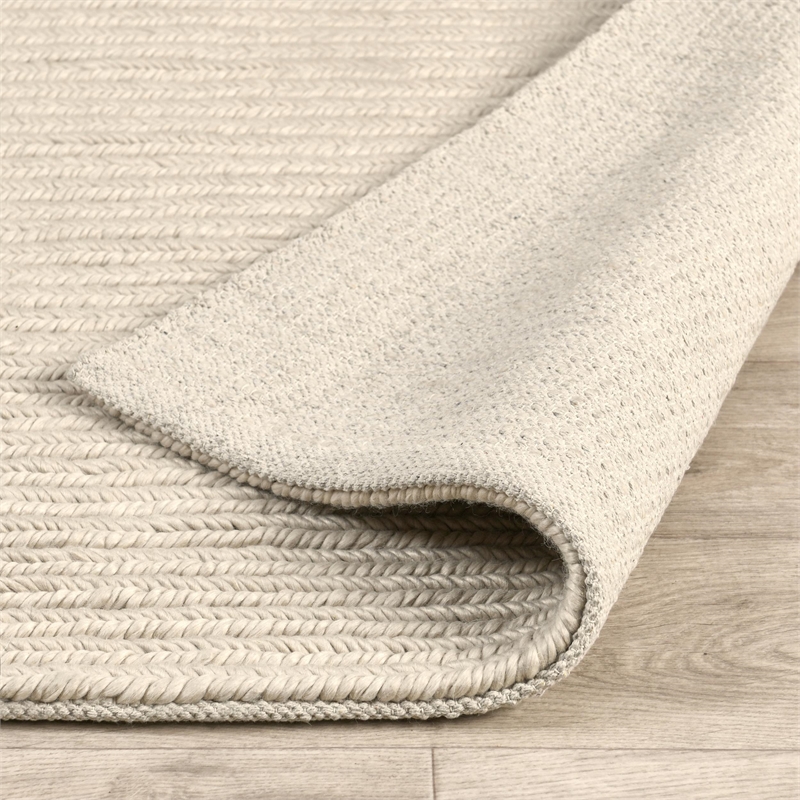 Dawson 9'x12' Wool Blend Fabric Handwoven Beige Accent Area Rug