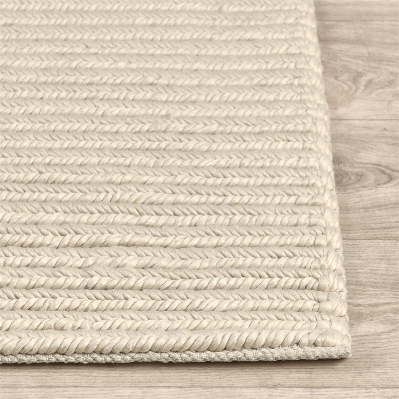 Dawson 9'x12' Wool Blend Fabric Handwoven Beige Accent Area Rug
