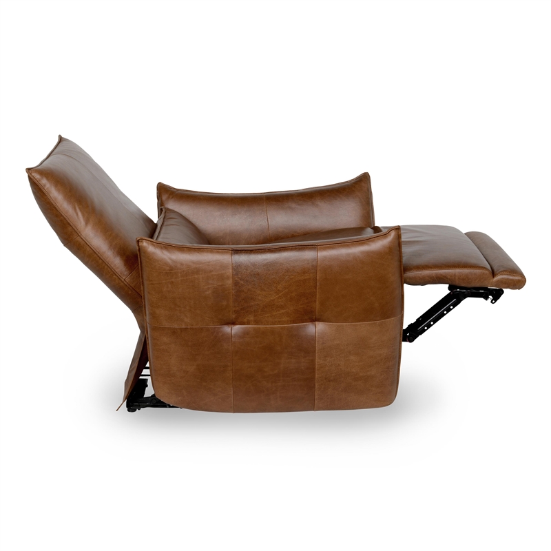 Classic Home Amsterdam Top Grain Leather Recliner Arm Chair in Brown