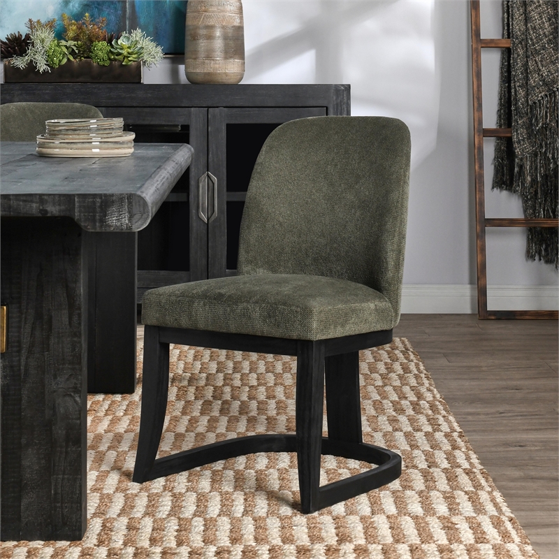 Classic Home Jocelyn Upholstered Fabric Herb Green Dining Chair